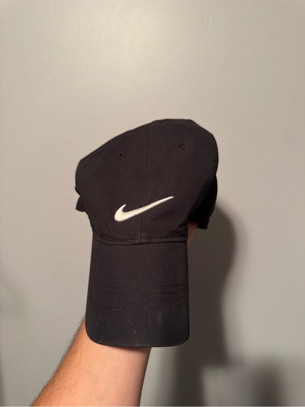 Nike Black Cap with White Swoosh